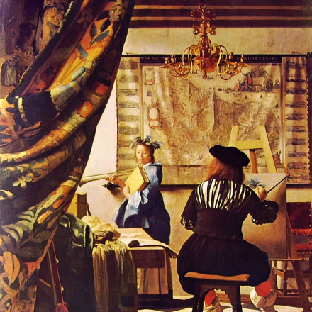 Tenda nell'arte arte figurativa, Jan Vermeer - L'Atelier