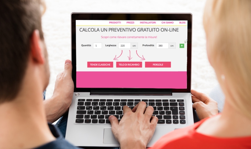 calcola preventivo gratuito tende online